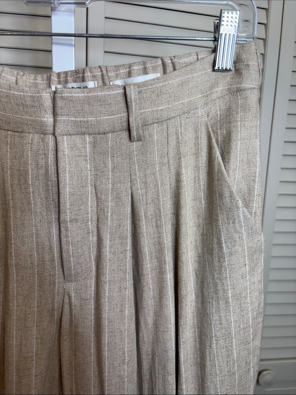 Maeve Avery Linen Blend Stripe Twill Wide Leg Pleated Pants Size XS Petite - Picture 9 of 16